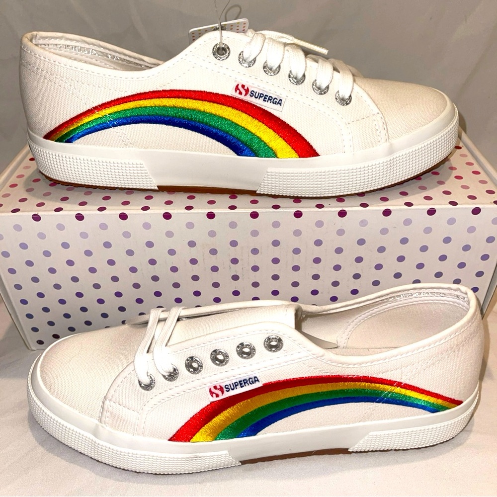 Superga Rainbow Sneakers 2750 Women Colorful Shoes sz 9.5
